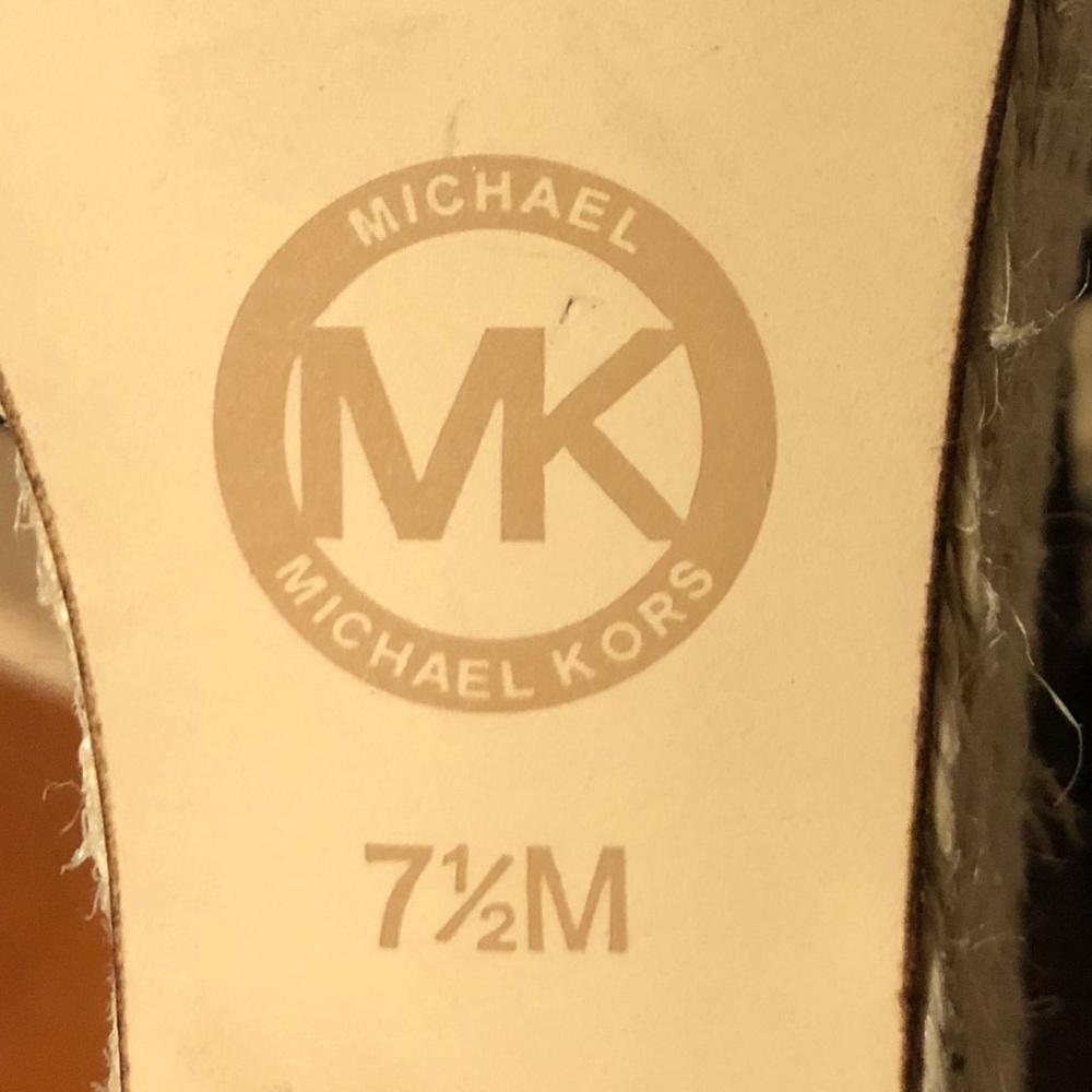 Michael Kors Black Espadrille Wedge Size 7.5 274 - Picture 8 of 9